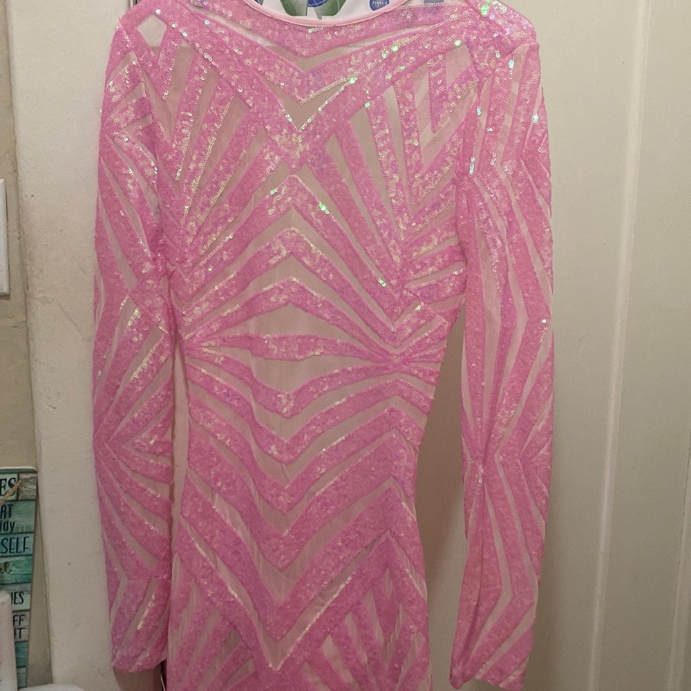 Pink see thru dress